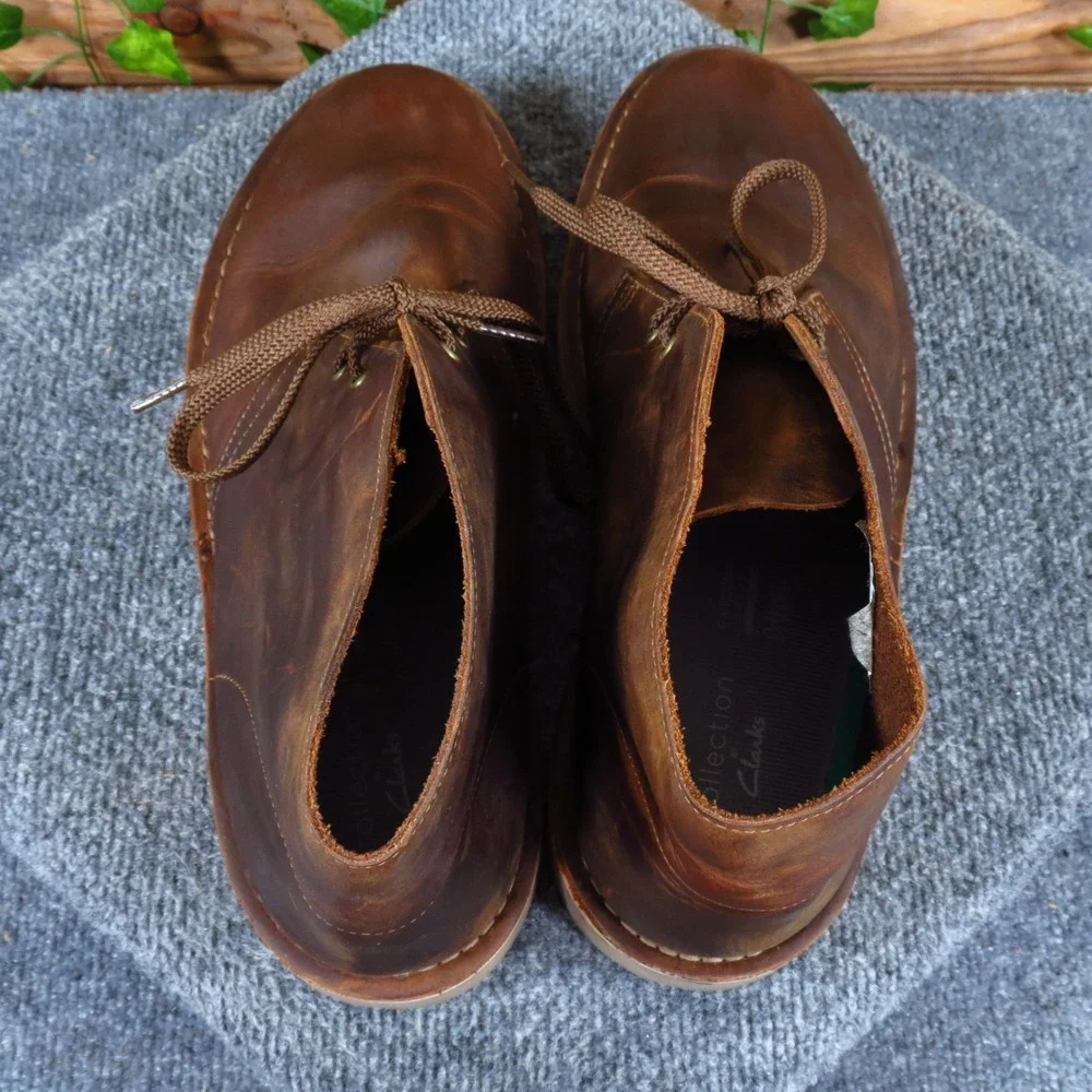 Clarks Bushacre Mens Chukka Boots Size 12 Daily Wear Brown Leather